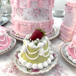 Beautiful Pink Princess Faux Cake Roses - Marie Antoinette Love Shack Fancy Shabby Chic Fake Cake