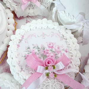 Beautiful Pink Princess Faux Cookie Roses - Marie Antoinette Love Shack Fancy Shabby Chic Fake Fancy Cookie