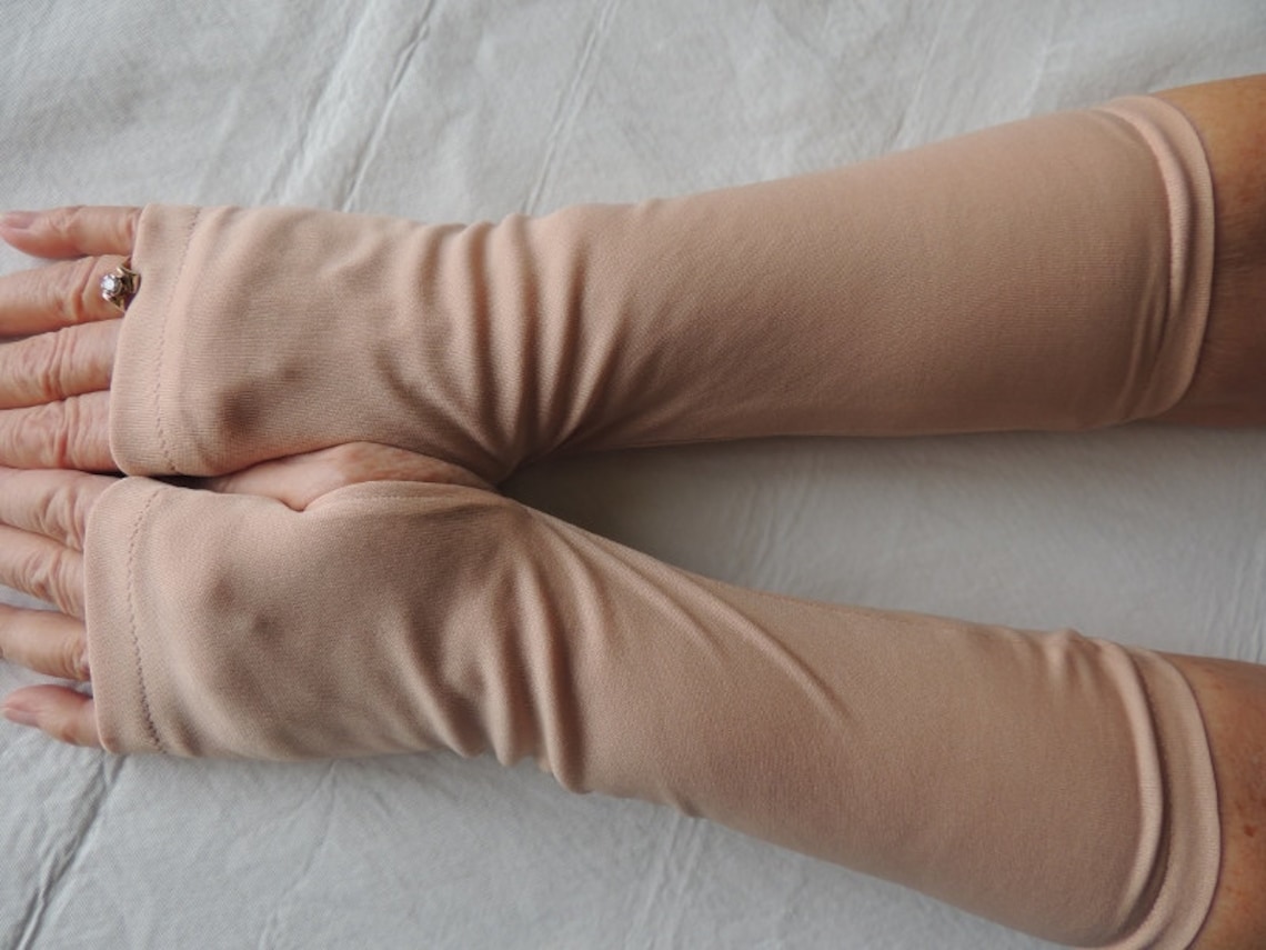 Flesh Color Fingerless Gloves Skin Color Arm Warmers Texting Etsy