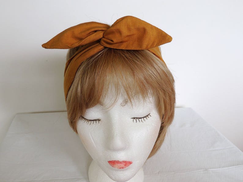 Top knot,Scarf Yellow Gingham Head wrap,point scarf