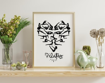 Pilates Vertical Poster: Fitness & Yoga Wall Art