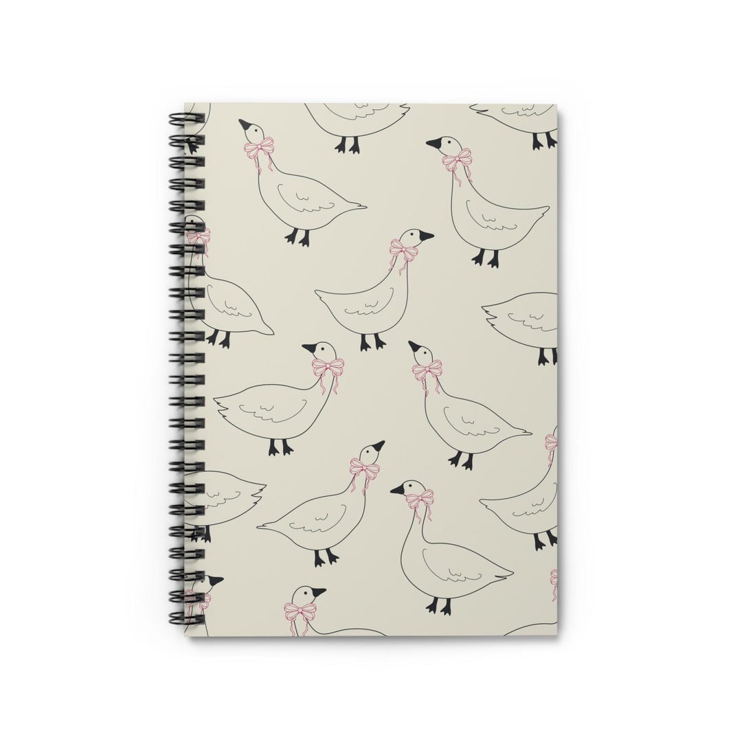 Notebook Goose Charming Illustrated Spiral Notebook, Cute Goose Design, Perfect for ...