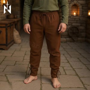 Men's Viking Pants, Medieval Renaissance Trousers, Larp Cosplay