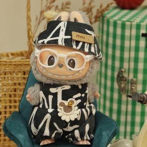 Handmade doll outfit for Labubu, Clothing for 17cm doll, Fashion doll outfit, Labubu Macaron costume, collectible doll wear, gift for fans
