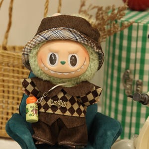 Doll Clothes for Labubu, 17cm doll Outfit, Handmade Retro Labubu Set, Fall Doll Accessories, Pop Mart Labubu Clothes, Gift for Collector