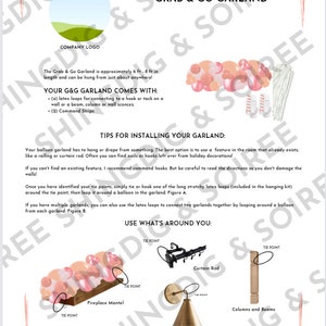 Grab and Go Balloon Garland Instructions card Canva template download