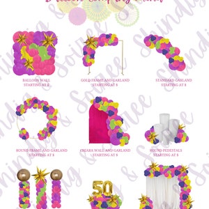 Fiesta Colors Balloon Pricing Menu Canva template download