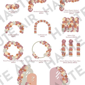 Boho Balloon Pricing Menu Canva Template Download - balloon columns - Chiara wall