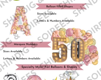 Plantilla de menú de precios con globos de varias páginas