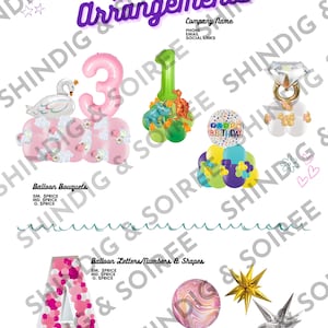 Balloon Arrangement Pricing Menu Canva template download