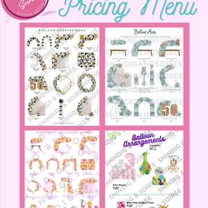 Custom Balloon Pricing Canva Template Menu