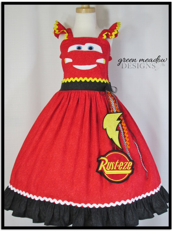 Items similar to Lightning McQueen Cars Character Dress on Etsy