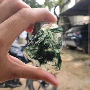 Moss Agate Rough Slabs, Deep Green Moss Pattern, Moss Agate Raw, Lot of 5 Slabs