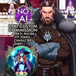 ART COMMISSION, DND character commission, Custom dnd character sheet, Dungeons and dragons illustration, Character portrait
