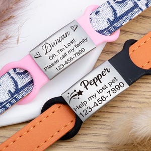 Custom Slide On Dog ID Tag,Personalized Silent Dog Tag for Dogs,Engraved Dog Tag,Dog Collar Tag,Cat Tag,Dog Name ID Tag,Puppy Tag Gift