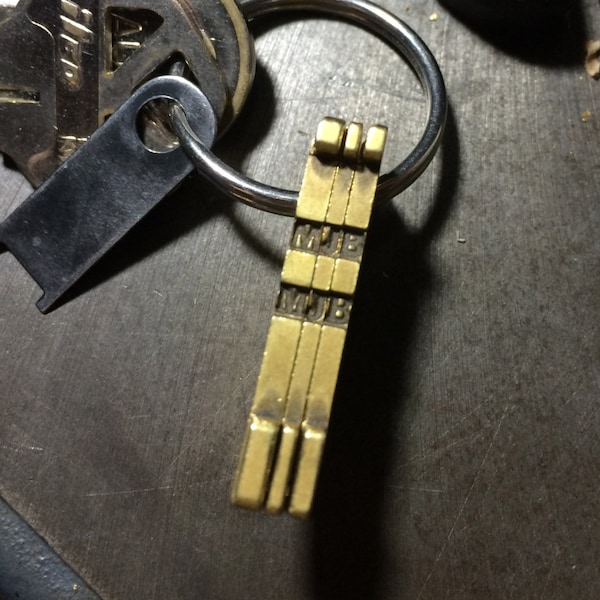 Vintage Linotype Matrix Key Fob (Please Read Description!)