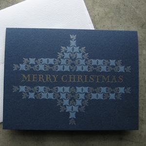 Cartes de Noël typographiques à la main – boîte de 10 w/enveloppes - Format A-2