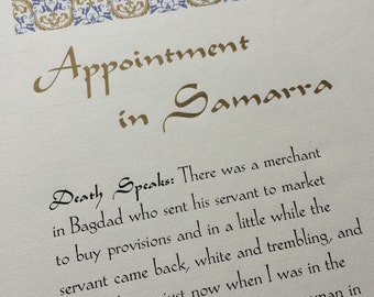 Appointment in Samarra – letterpress broadside
