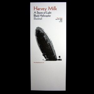 Harvey Milk / Black Helicopter letterpress gig poster