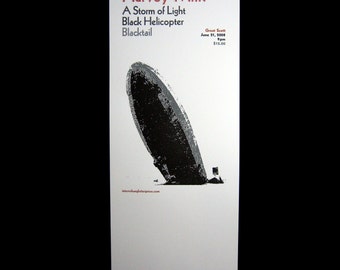 Harvey Milk / Black Helicopter letterpress gig poster