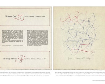 Hermann Zapf Calligraphy / Society of Printers Broadside