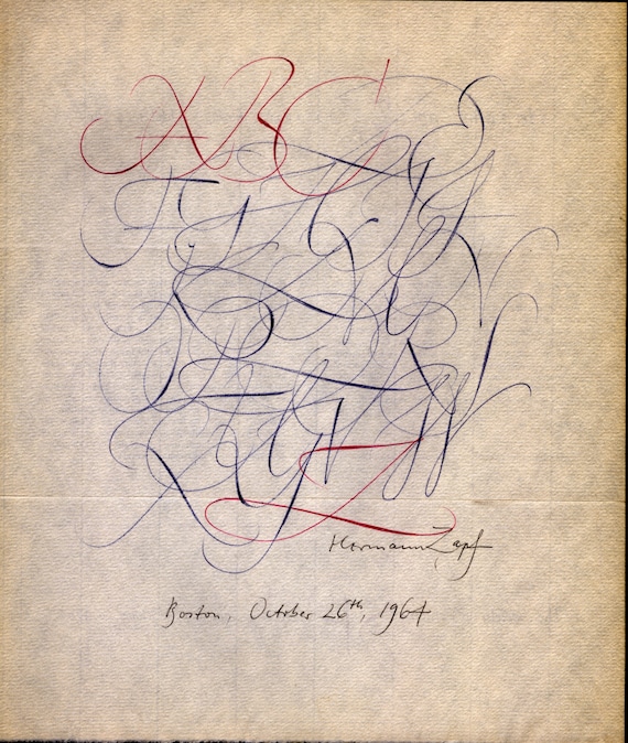 Hermann Zapf Calligraphy / Society of Printers Broadside - Etsy