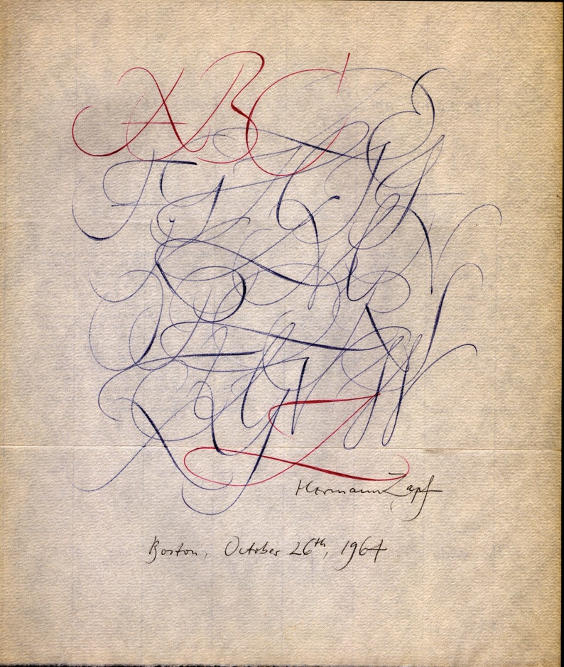 Hermann Zapf Calligraphy / Society of Printers Broadside image 2