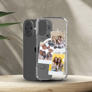 Custom Polaroid Photo MagSafe iPhone Case Personalized Polaroid Phone Case Magsafe Custom Photo Collage Magnetic Case for iPhone 16, 15, 14