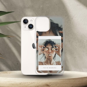 Artsy Polaroid MagSafe iPhone Case with Personalized Photo & Text Phone Case Magsafe Custom Polaroid Photo for iPhone 16, 15, 14 Phone Case