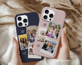 Custom Polaroid Photo Phone Case, Custom Photo Collage Phone Case iPhone 17, 16, 15, 14, 13, 12, 11 & Samsung S25, S24, S23, S22, S21 Case
