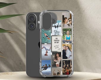 Spersonalizowane etui MagSafe na iPhone'a z możliwością zrzutu zdjęć, spersonalizowane etui na telefon z kolażem zdjęć, magnetyczne etui na iPhone'a z imieniem i małym zdjęciem