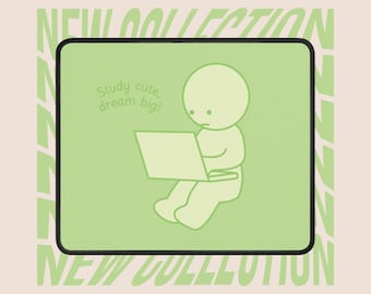 Podkładka pod mysz Smiskis | Blind Box Deskmat Gaming Setup | Green Creature Aesthetic | Dekoracja do biura w akademiku | Prezenty technologiczne | Akcesoria komputerowe