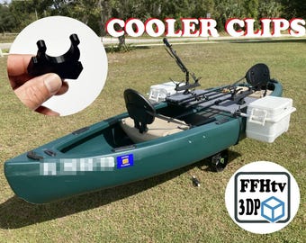 Kayak / Canoe Stabilizer Cooler Clips – Fits 25QT Igloo Coolers Handles | 3/4" PVC Outrigger System