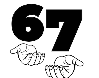 Viral Six Seven Meme SVG PNG | Funny Graphic (Digital Download)