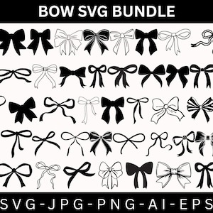 Ribbon Bow SVG Bundle,Black Bow Svg Bundle,Coquette Bows Bundle Svg,Ribbon coquette Bow svg,Cricut Silhouette Vector Clip Art Digital File