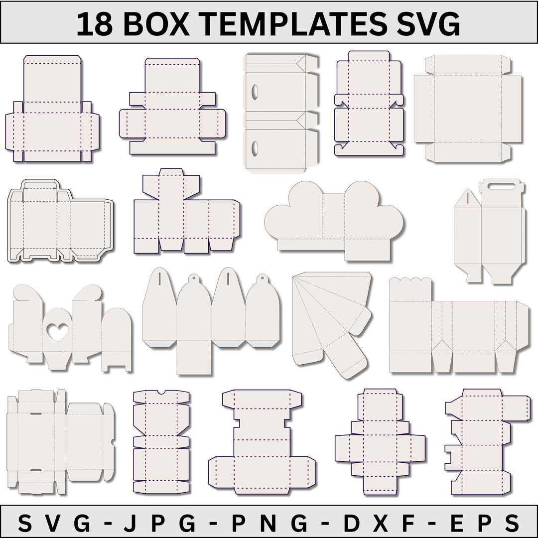 Box Template SVG Bundle diy Paper Craft Gift Boxes Favor Gift Cutting Box Template SVG Bundle diy Paper Craft Gift Boxes Favor Gift Cutting