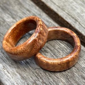 Solid Hawaiian Koa Wood Ring, Handmade in Hawaii