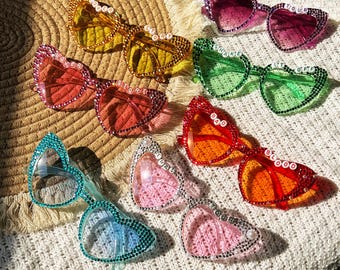 5 Paia Di Occhiali Da Sole A Forma Di Cuore Personalizzati Per La For Beach Wedding Party