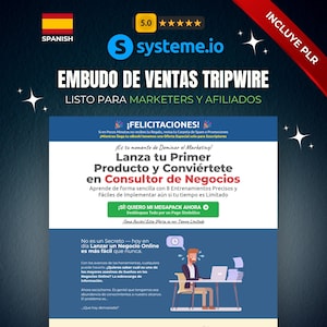 Systeme.io Template in Spanish | Tripwire Funnel | Ready-to-Use Sales Funnel | Includes 8 PLR Courses | Landing Page | PLR Digital Products