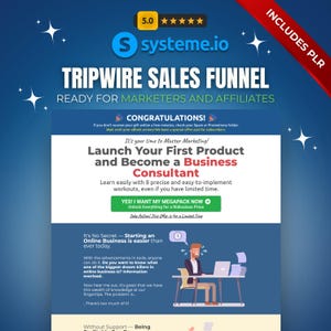 Tripwire Funnel von Systeme.io | Enthält 8-in-1 PLR Kurs | Verkaufsseite Vorlage | PLR Digital Produkte | Verdienen Sie einPassives Einkommen | Plug & Play