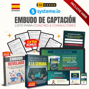 Embudo de Captación de Leads (ESPAÑOL) | Plantilla de Systeme.io | Coaches y Consultores | Oferta incluye PLR & MRR | Gana Dinero Pasivo
