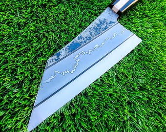 Custom made Handmade Cu-Mai chef knife Carbon steel Resin , Wedding Gift   , Halloween Gift , Christmas Gift ,