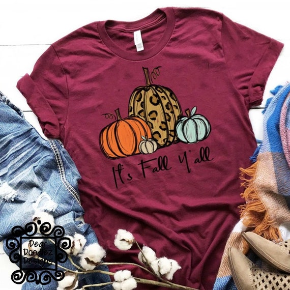 IT'S FALL YALL Pumpkin Pumpkins Leopard Screen Print Bella | Etsy
