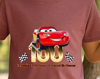 Lightning McQueen 100 Days Of School Shirt, Cars Movie Student Tee, Gamer Milestone