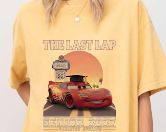 Lightning McQueen Comfort Colors® Shirt | Senior 2027 Tee | The Last Lap Graduation