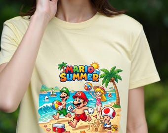 Mario Summer Shirt | Beach Vacation Character Tee | Nintendo Holiday Outfit