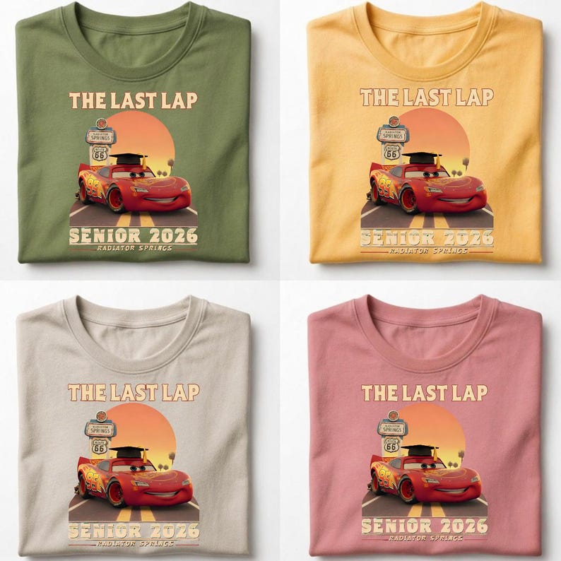 Lightning McQueen Senior 2026 Shirt, The Last Lap Graduation Tee, Cars Movie Grad Shirt, Racing Senior Outfit, Cartoon Grad Tee bild 7