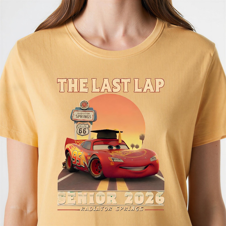 Lightning McQueen Senior 2026 Shirt, The Last Lap Graduation Tee, Cars Movie Grad Shirt, Racing Senior Outfit, Cartoon Grad Tee bild 16
