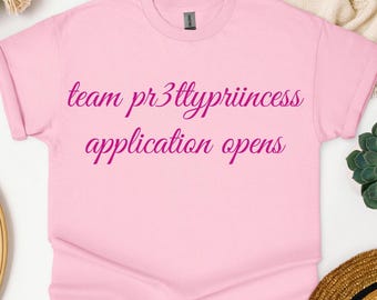 team pr3typrincess shirt – cute aesthetic pink tee for roblox fans – matching c00lkid style shirt for girls & gamers