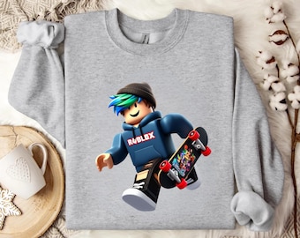 Eat Sleep Roblox Repeat Sweatshirt – Funny Gamer Crewneck for Kids, Teens & Roblox Fans, Matching Family Gaming Gift
